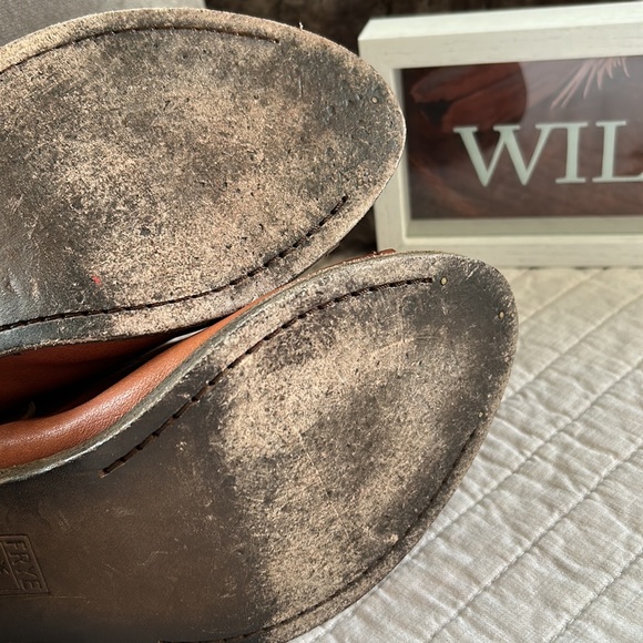 FRYE boho Izzy Artisan Sling Whiskey Washed Vintage Leather booties heels 8.5 - Picture 13 of 16